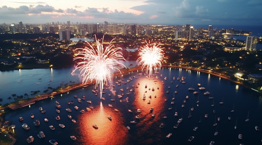 Spectacular Fourth of July Celebrations: South Florida Drone Aerial Views